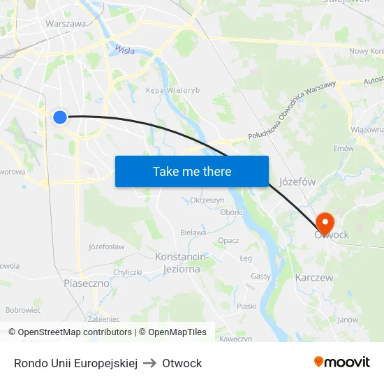 Rondo Unii Europejskiej to Otwock map