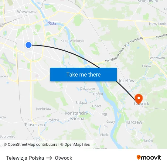 Telewizja Polska to Otwock map
