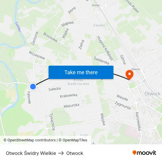 Otwock Świdry Wielkie to Otwock map