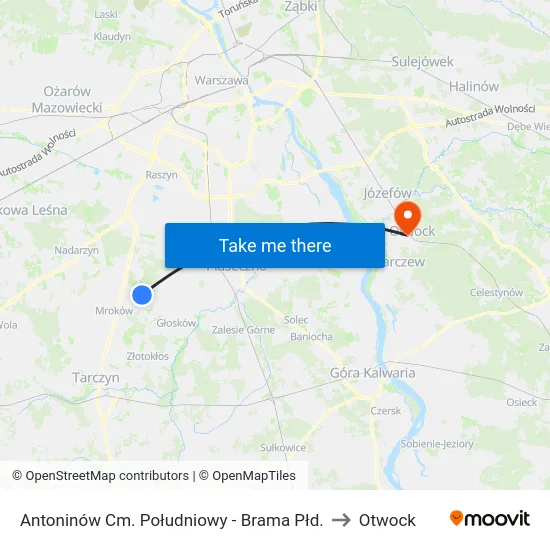 Antoninów Cm. Południowy - Brama Płd. to Otwock map