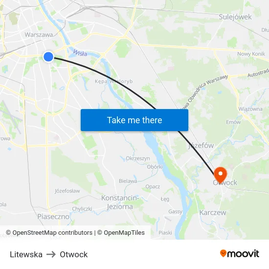 Litewska to Otwock map