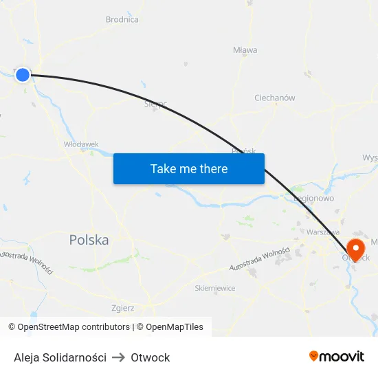 Aleja Solidarności to Otwock map