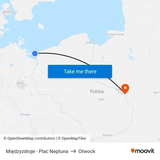 Międzyzdroje - Plac Neptuna to Otwock map