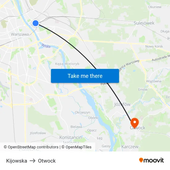 Kijowska to Otwock map