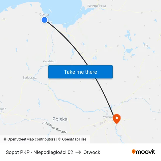 Sopot PKP - Niepodległości 02 to Otwock map