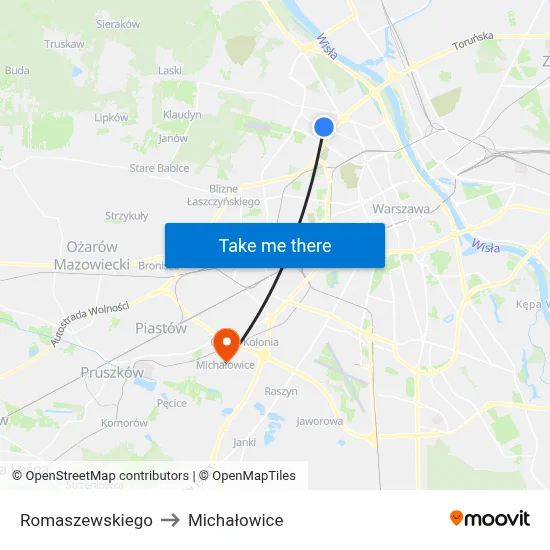 Romaszewskiego to Michałowice map