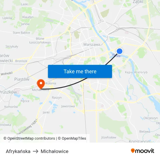 Afrykańska to Michałowice map