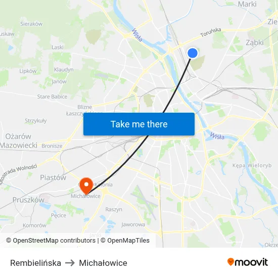 Rembielińska to Michałowice map