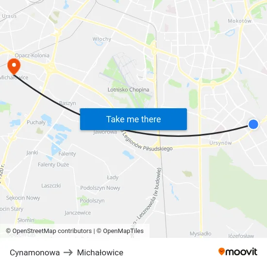 Cynamonowa to Michałowice map