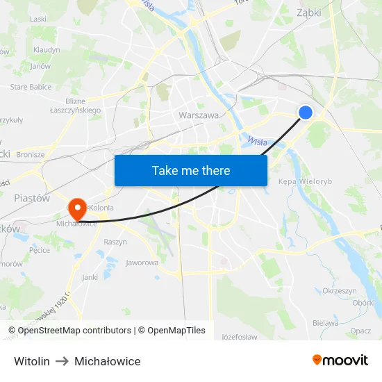 Witolin to Michałowice map