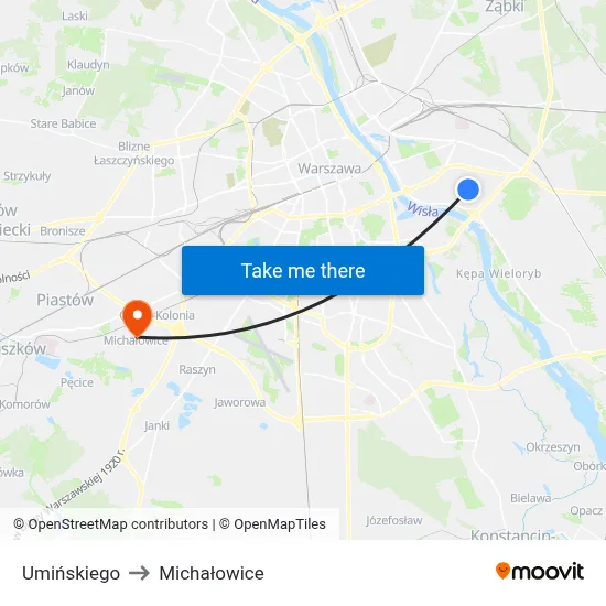 Umińskiego to Michałowice map