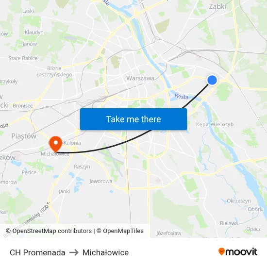 CH Promenada to Michałowice map