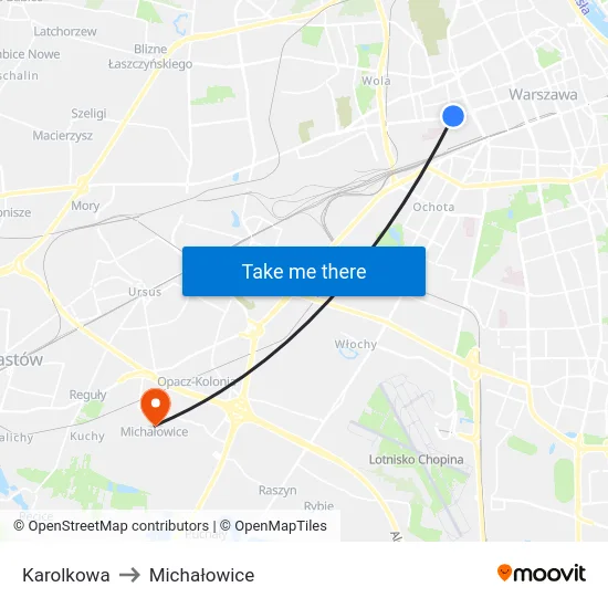 Karolkowa to Michałowice map