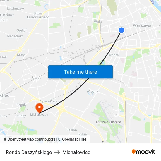 Rondo Daszyńskiego to Michałowice map