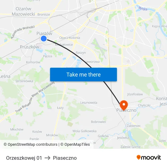 Orzeszkowej 01 to Piaseczno map