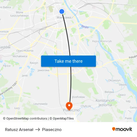 Ratusz Arsenał to Piaseczno map