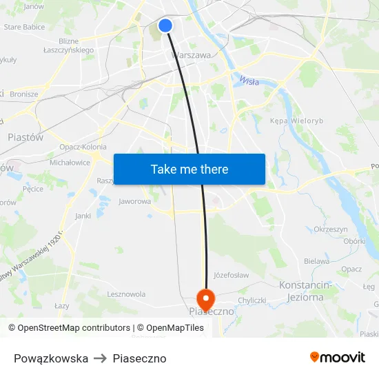 Powązkowska to Piaseczno map