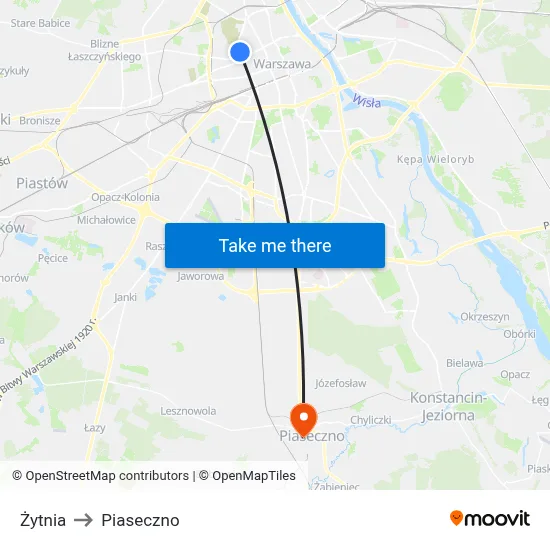Żytnia to Piaseczno map