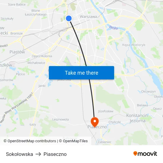 Sokołowska to Piaseczno map