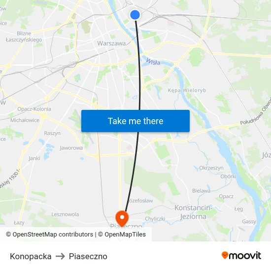 Konopacka to Piaseczno map