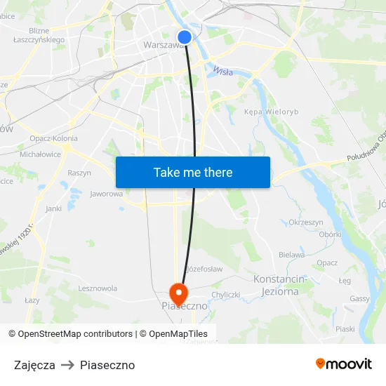 Zajęcza to Piaseczno map