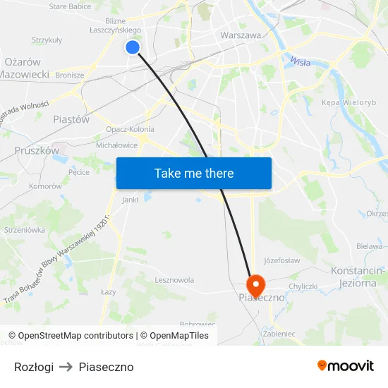 Rozłogi to Piaseczno map