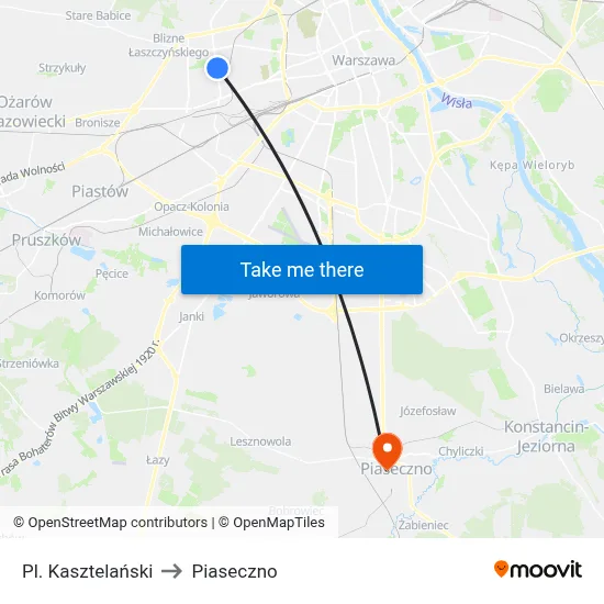 Pl. Kasztelański to Piaseczno map