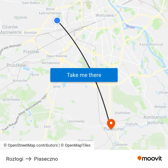 Rozłogi to Piaseczno map