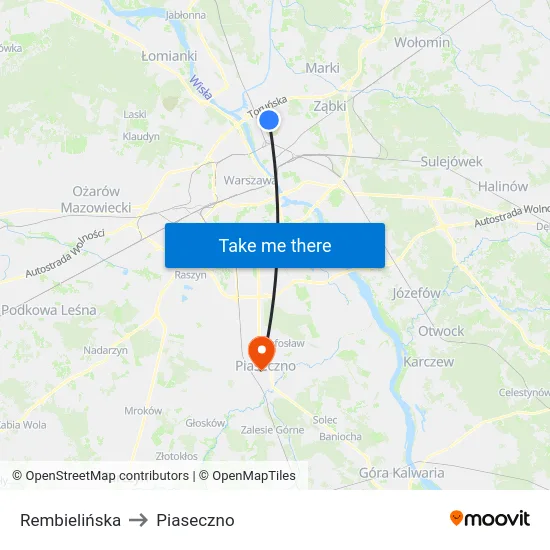 Rembielińska to Piaseczno map