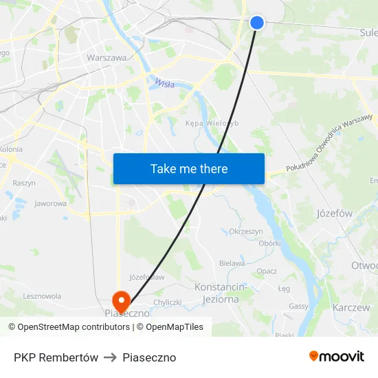 PKP Rembertów to Piaseczno map