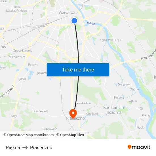 Piękna to Piaseczno map