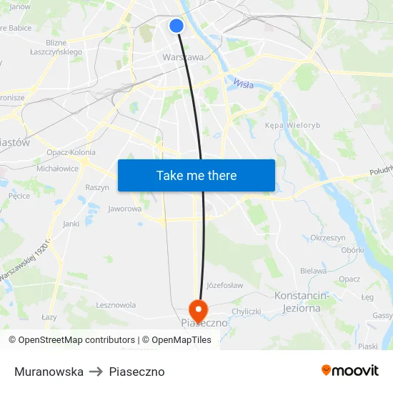 Muranowska to Piaseczno map