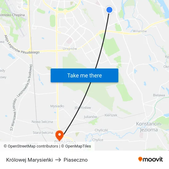 Królowej Marysieńki to Piaseczno map