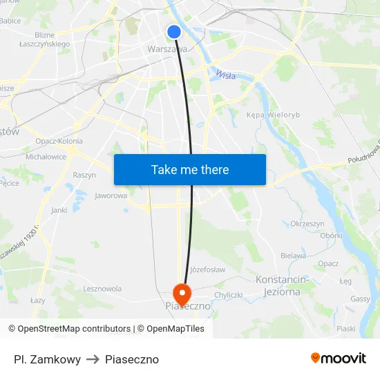Pl. Zamkowy to Piaseczno map