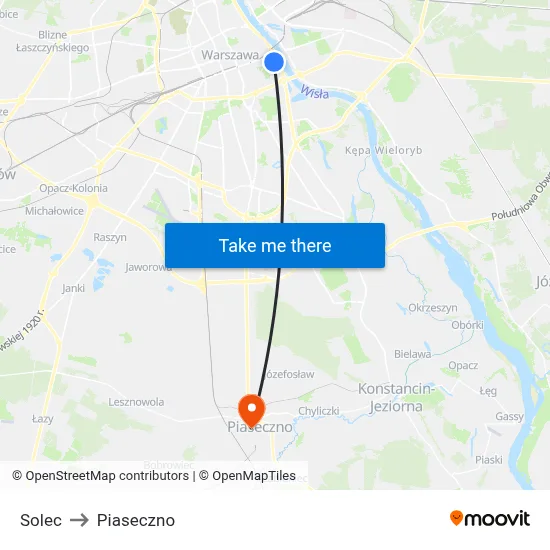 Solec to Piaseczno map