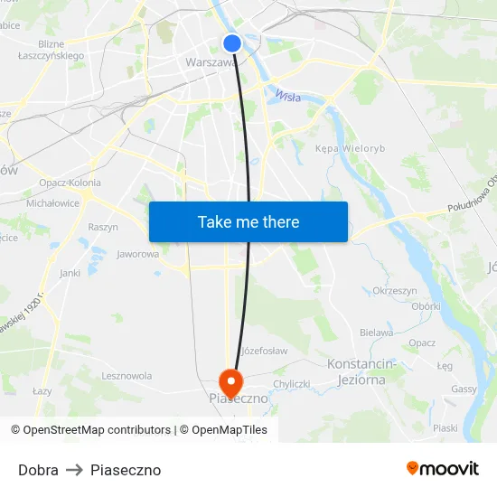 Dobra to Piaseczno map