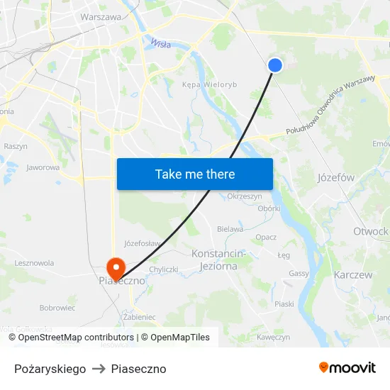 Pożaryskiego to Piaseczno map