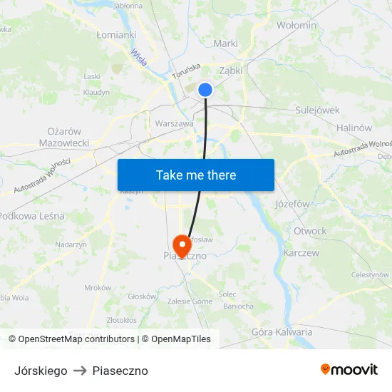 Jórskiego to Piaseczno map
