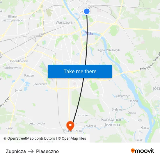 Żupnicza to Piaseczno map