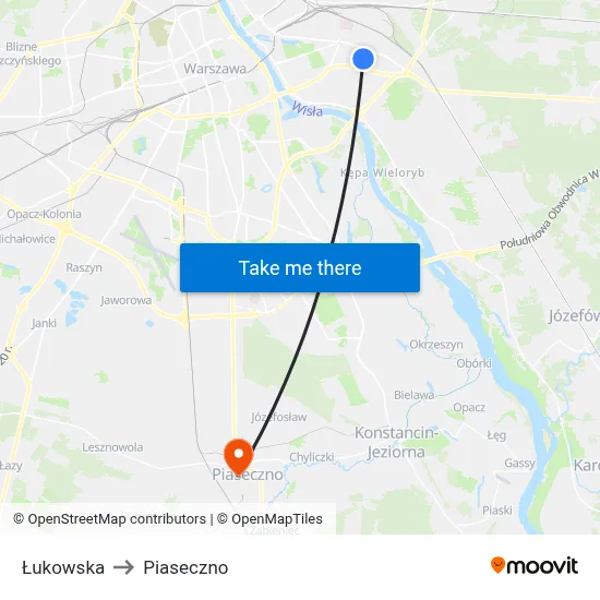 Łukowska to Piaseczno map