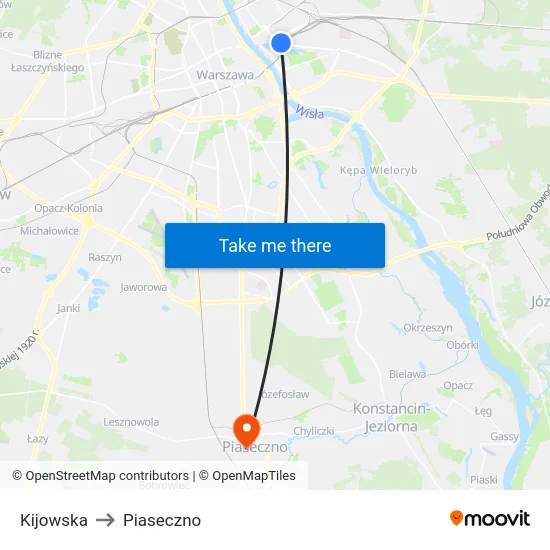 Kijowska to Piaseczno map