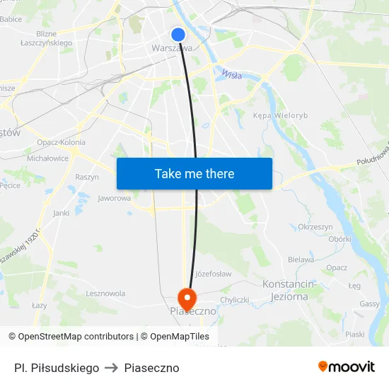 Pl. Piłsudskiego to Piaseczno map