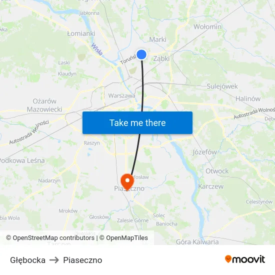 Głębocka to Piaseczno map
