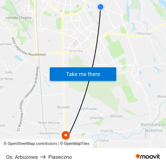 Os. Arbuzowa to Piaseczno map