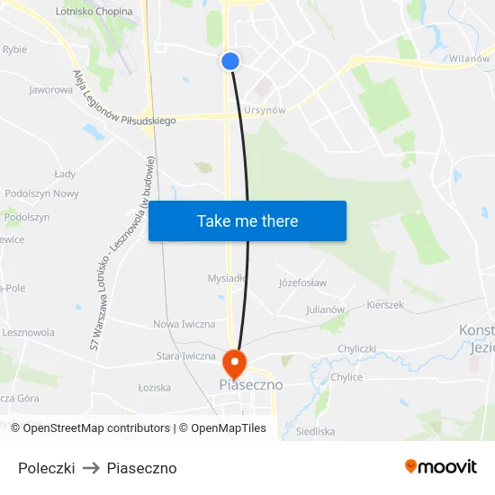 Poleczki to Piaseczno map