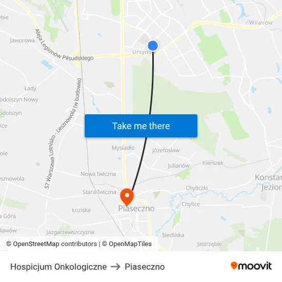 Hospicjum Onkologiczne to Piaseczno map