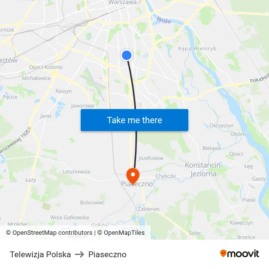 Telewizja Polska to Piaseczno map