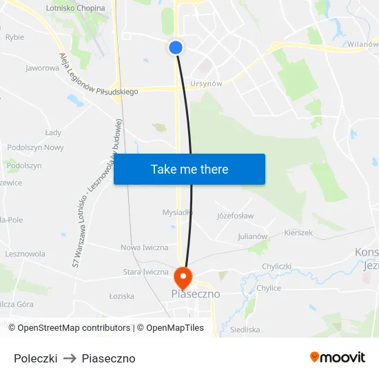 Poleczki to Piaseczno map