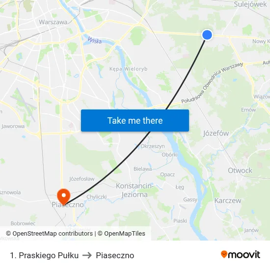 1. Praskiego Pułku to Piaseczno map