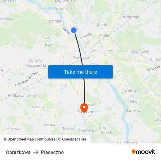 Obrazkowa to Piaseczno map